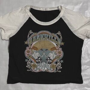 FULL TILT Nashville Music City Baby Tee - Dark Grey